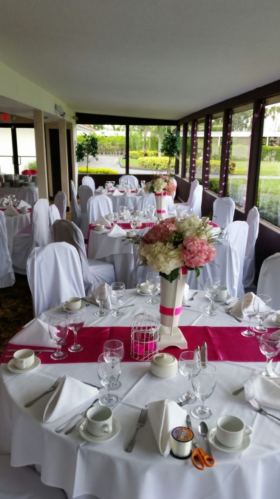 reception tables at a wedding