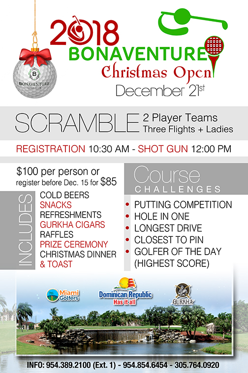 2018 Bonaventure Christmas Open flyer