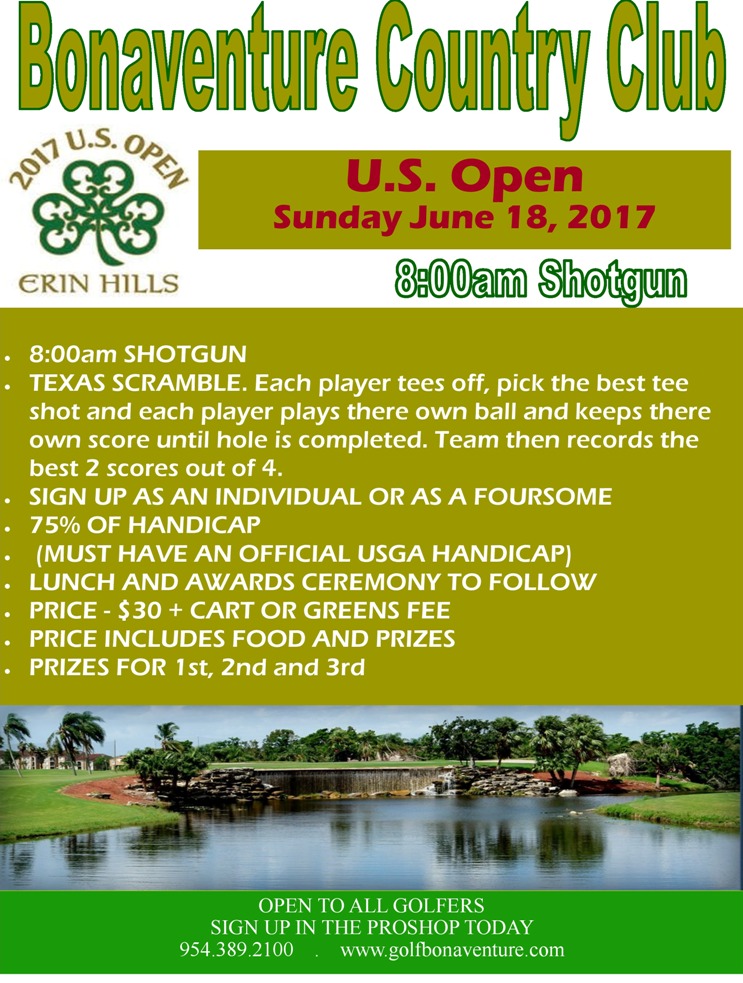 2017 Bonaventure Country Club US Open flyer