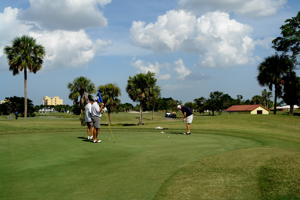 Golfer putting