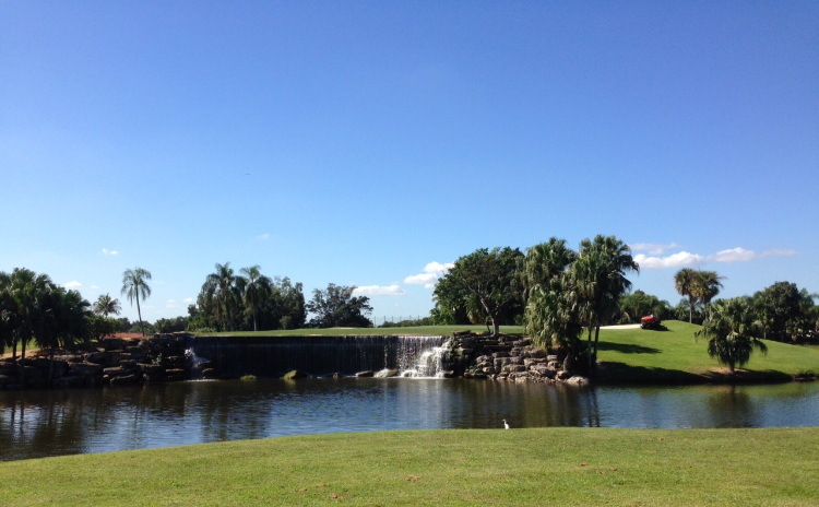 fairway with creek in the background